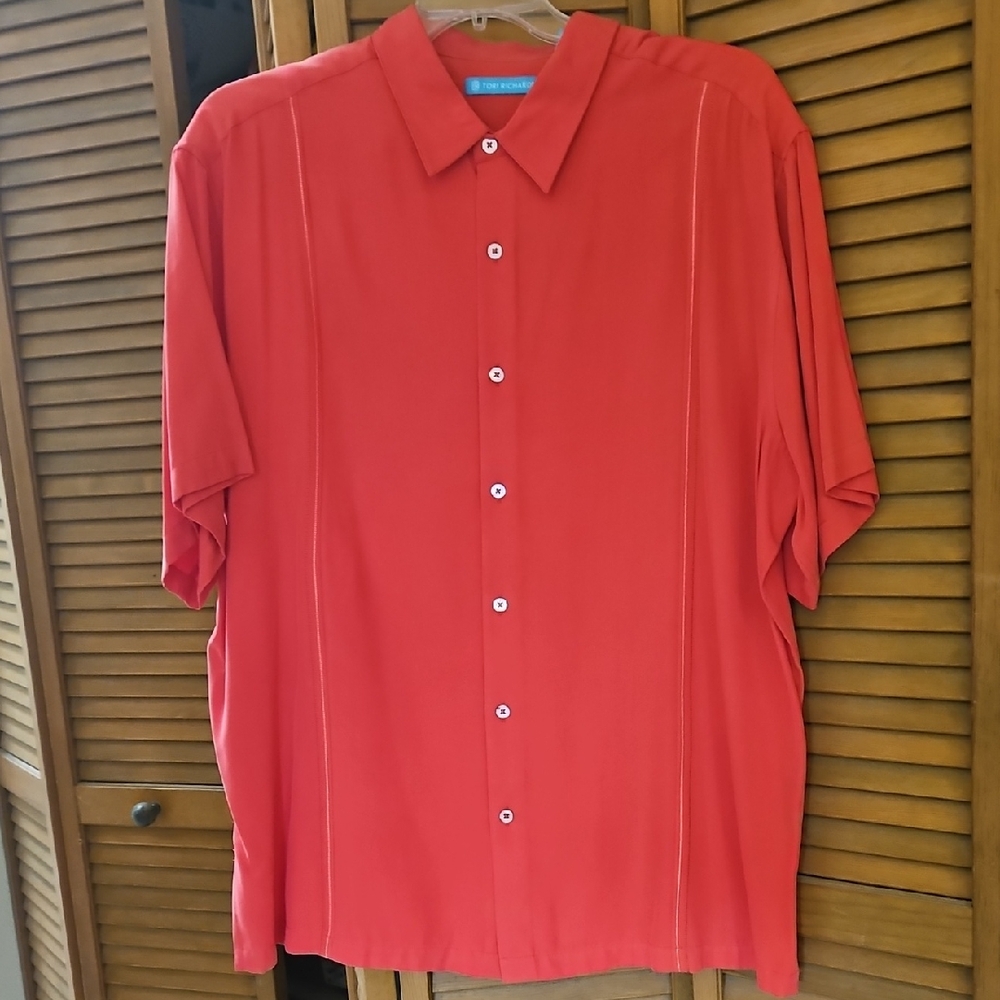 Tori Richard Red Casual Button Down Shirt